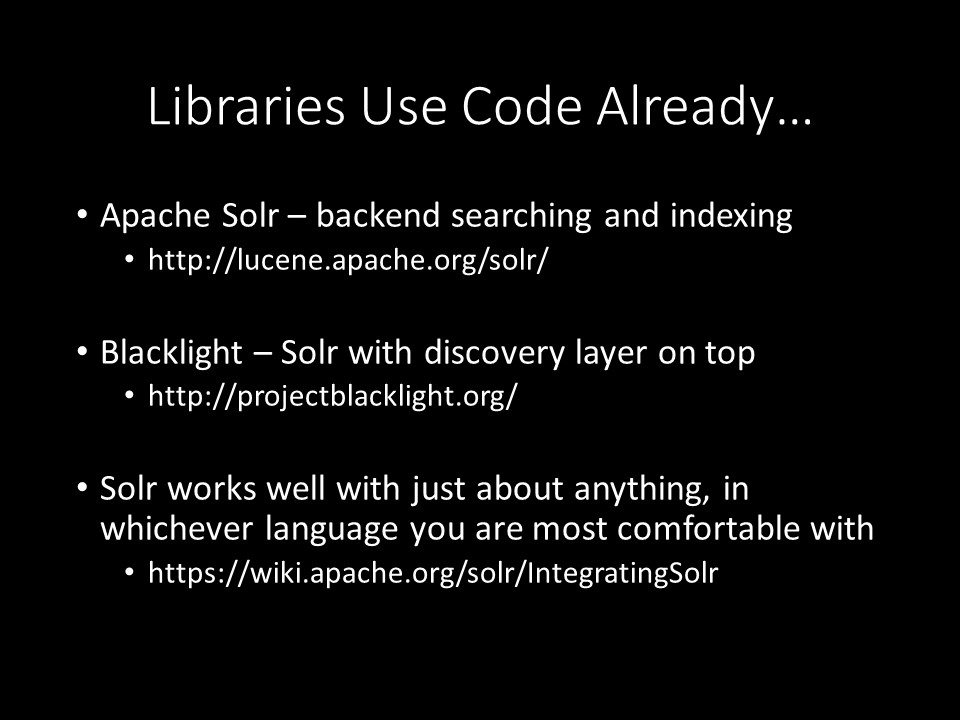 Libraries Using Code - Example - Solr