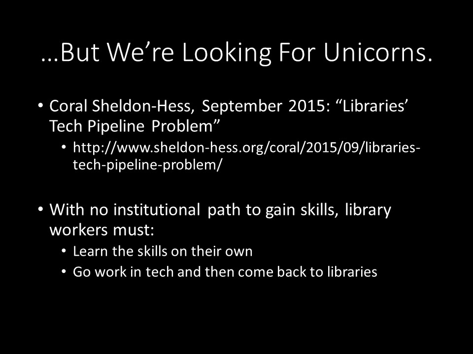 Options for those in the Library Pipeline Problem