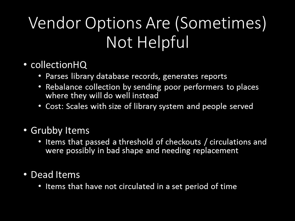 Bad Vendor Options - collectionhq