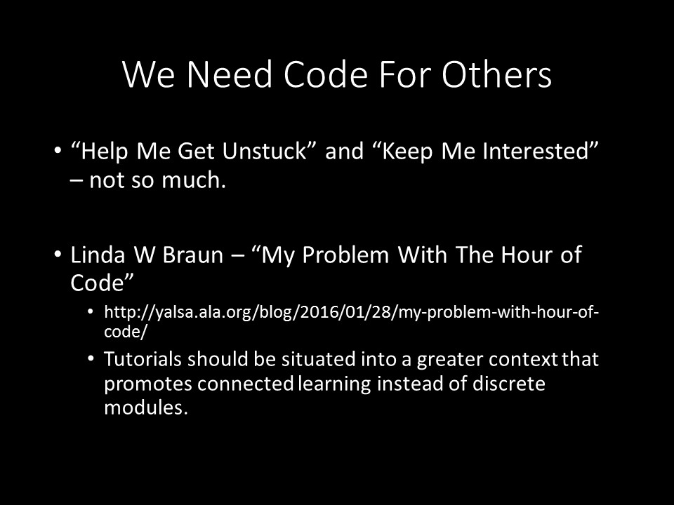 Linda Braun's Problem With The Hour of Code