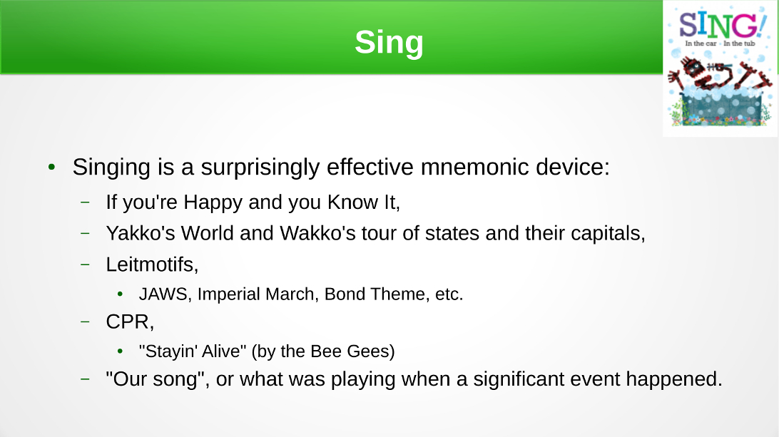 Sing - The Power of Mnemonics