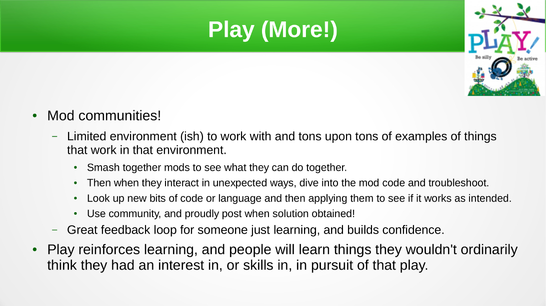 Play (More!) - Mod Communitites
