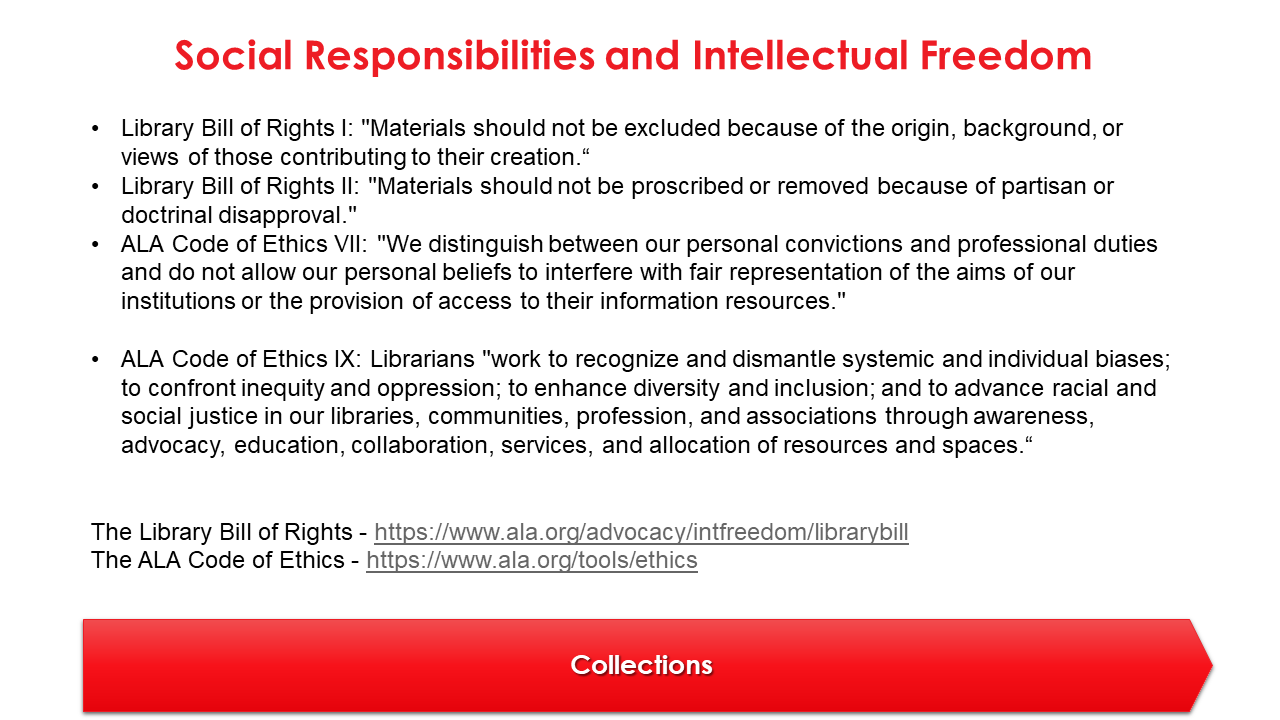 Background On the Library Bill of Rights and the ALA Code of Ethics